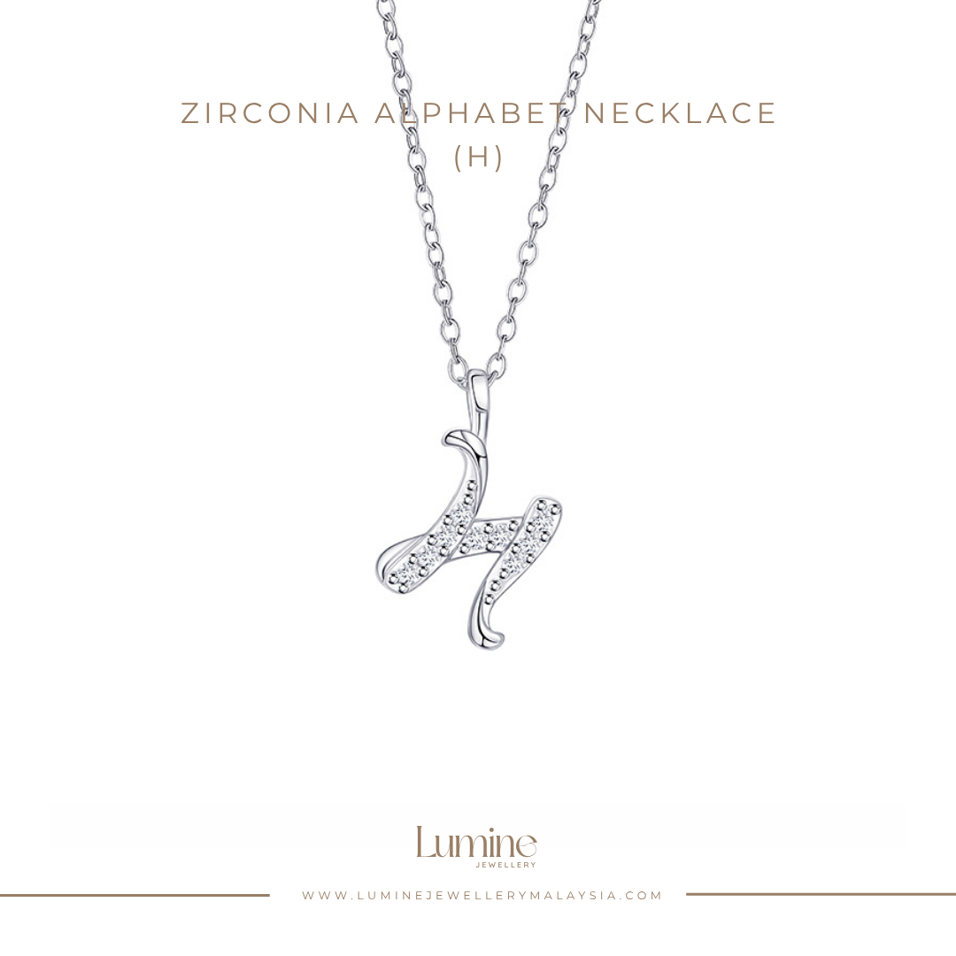Zirconia Alphabet Necklace