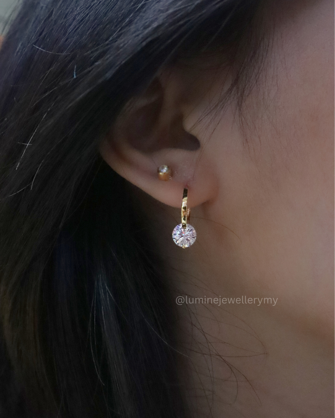 Elegant Diamond Hoop Earrings