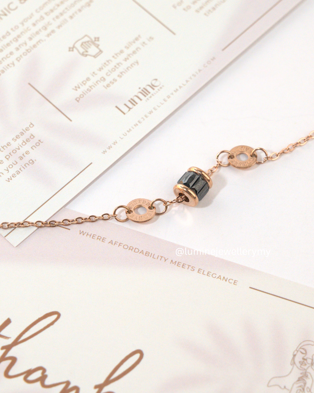 Black Elegant Cylinder Bracelet