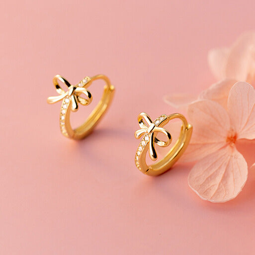 Charming Hollow Bow Studs