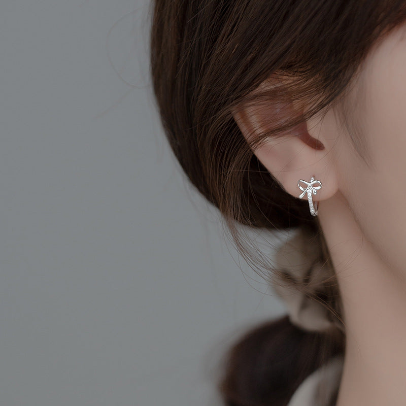 Charming Hollow Bow Studs