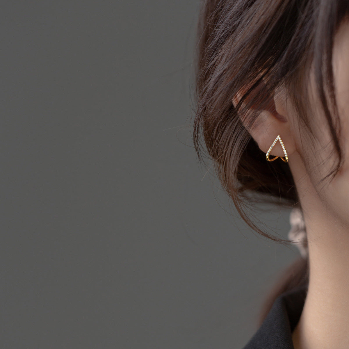 Dainty Diamond Heart Stud