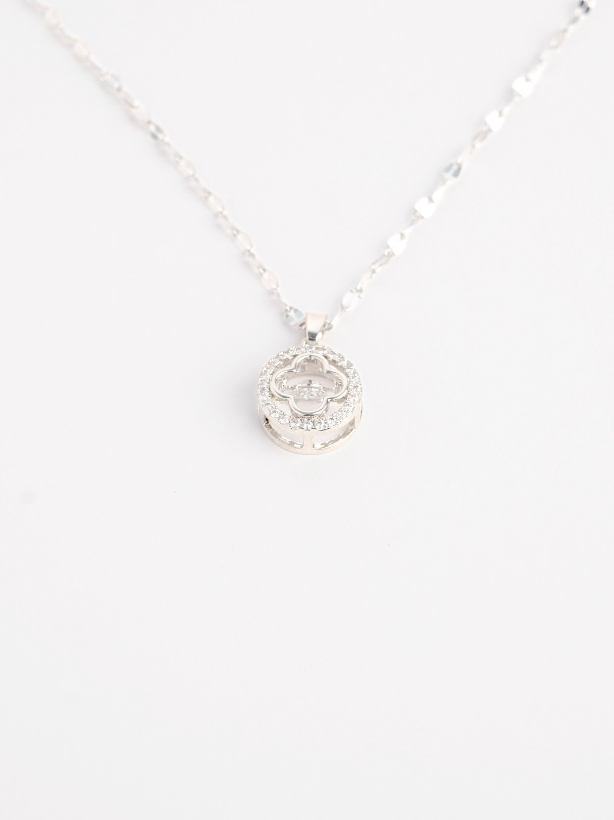 Diamond Dancing Clover Necklace