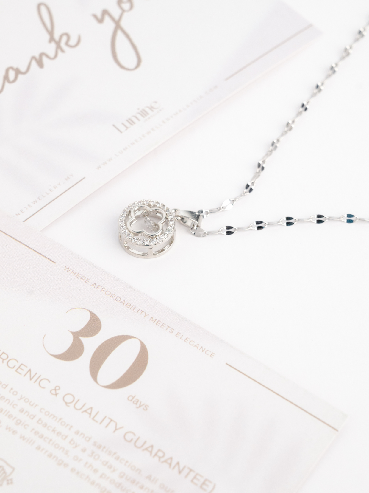 Diamond Dancing Clover Necklace