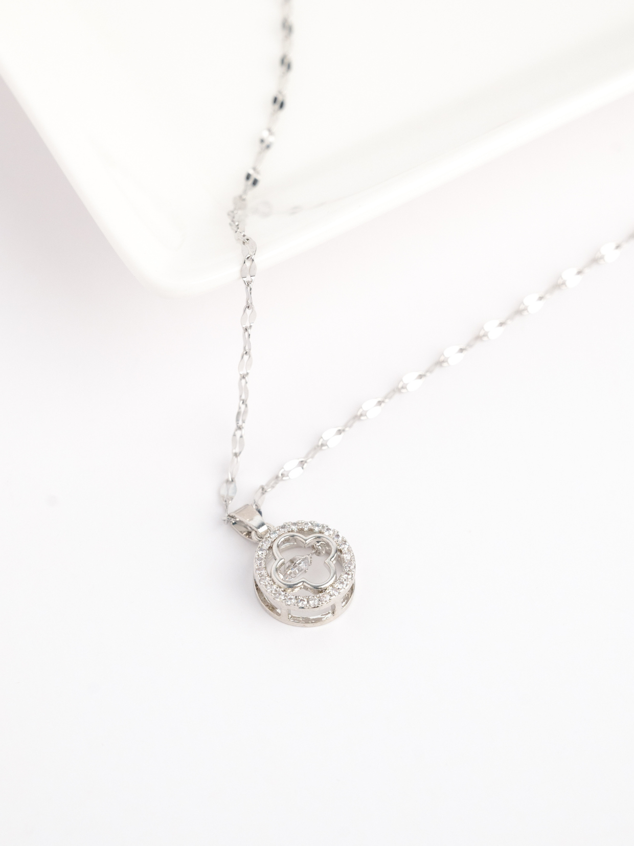 Diamond Dancing Clover Necklace