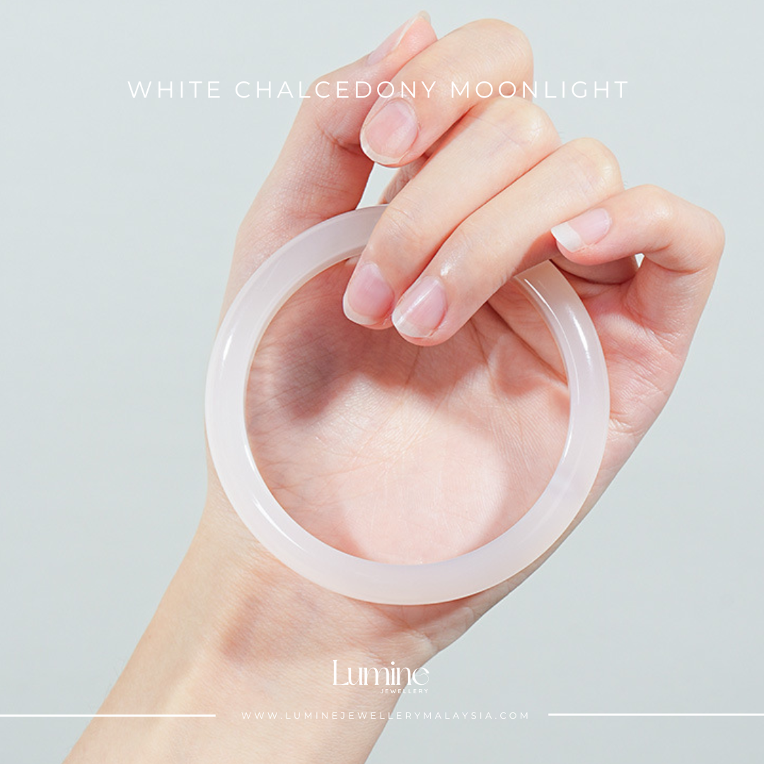 White Chalcedony Moonlight Bangle