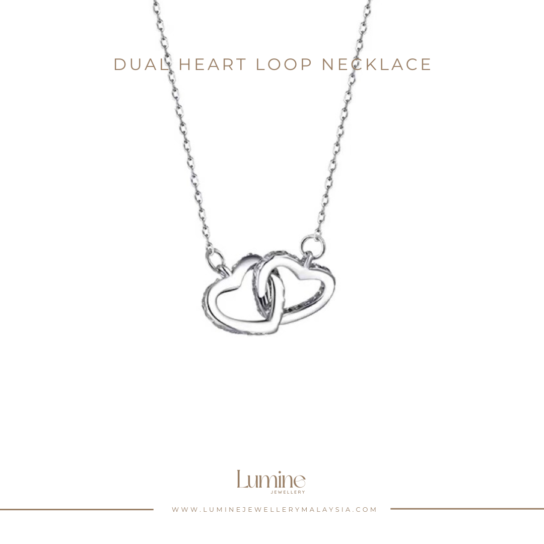 Dual Heart Loop Necklace