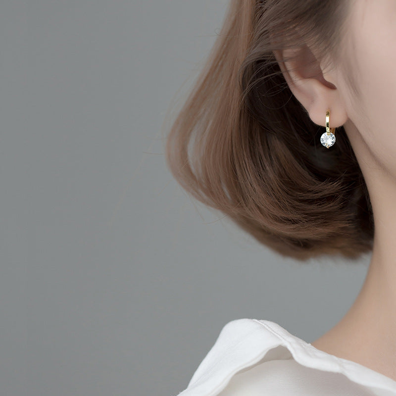 Elegant Diamond Hoop Earrings