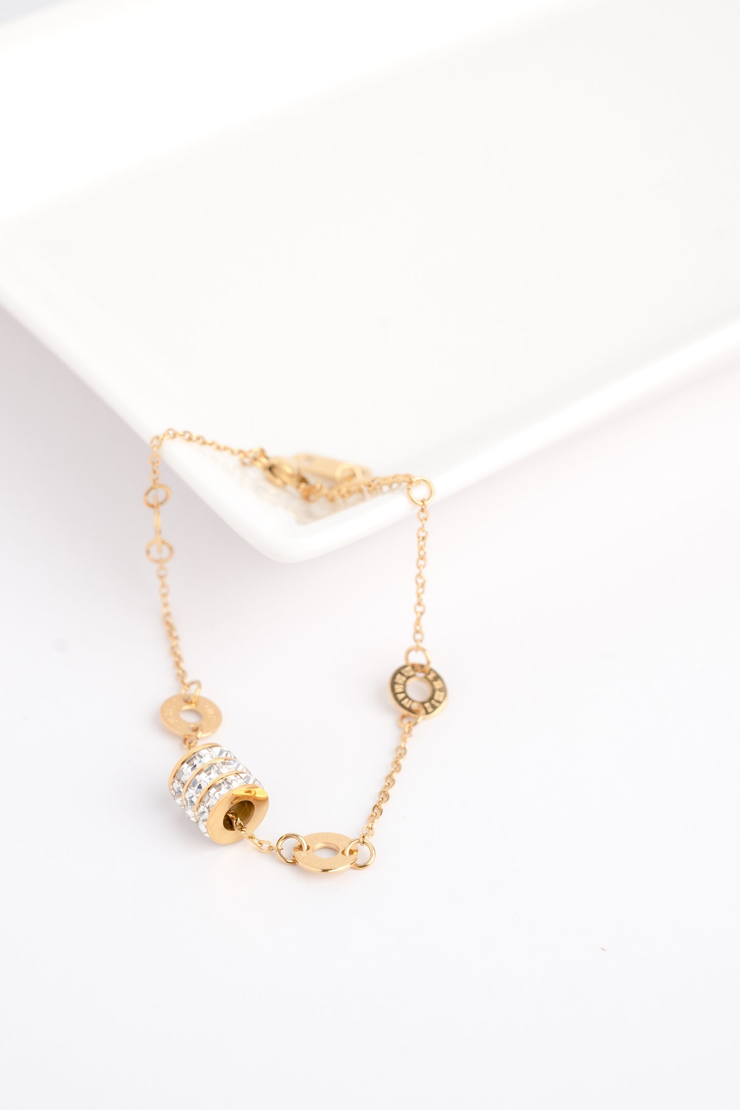 Gold Elegant Cylinder Bracelet