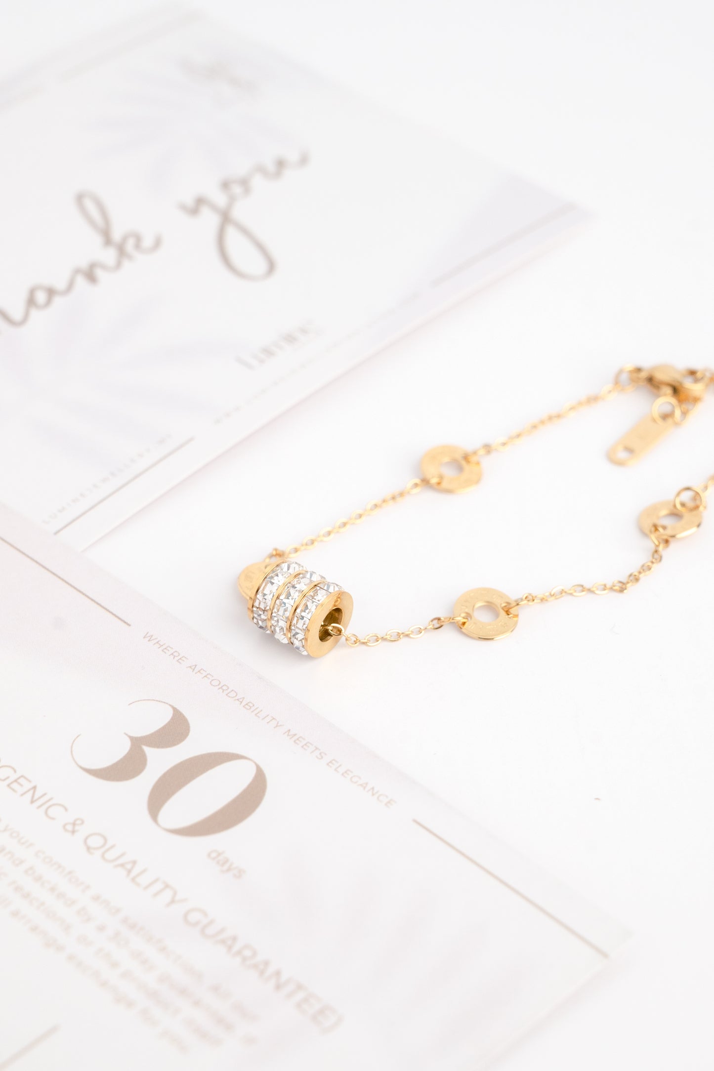 Gold Elegant Cylinder Bracelet