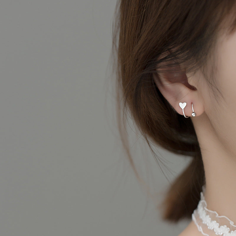 Minimalist Heart Spiral Earrings