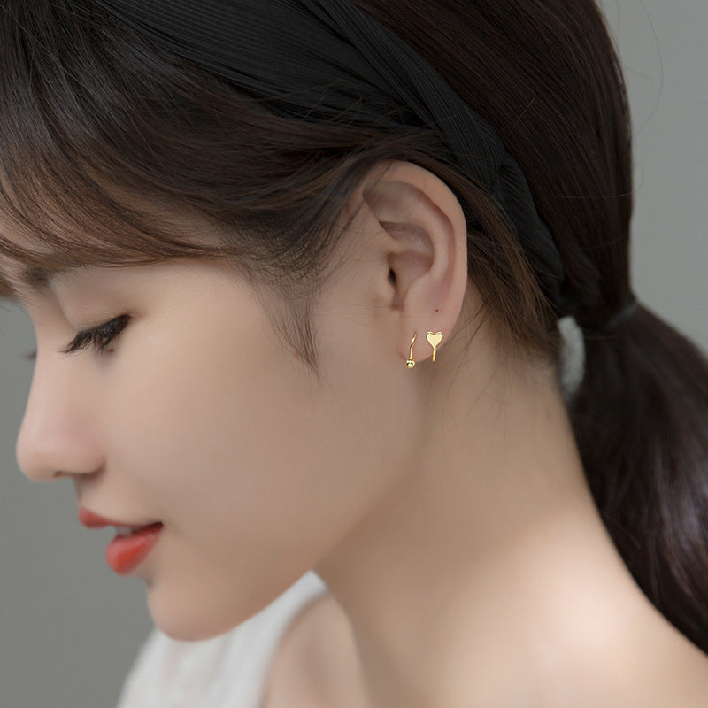 Minimalist Heart Spiral Earrings