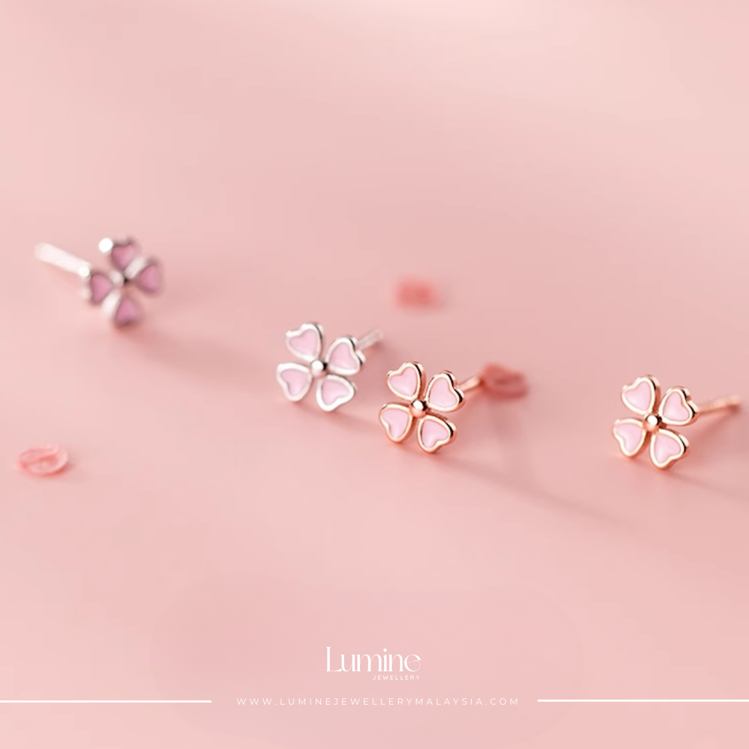 Sakura Clover Earrings