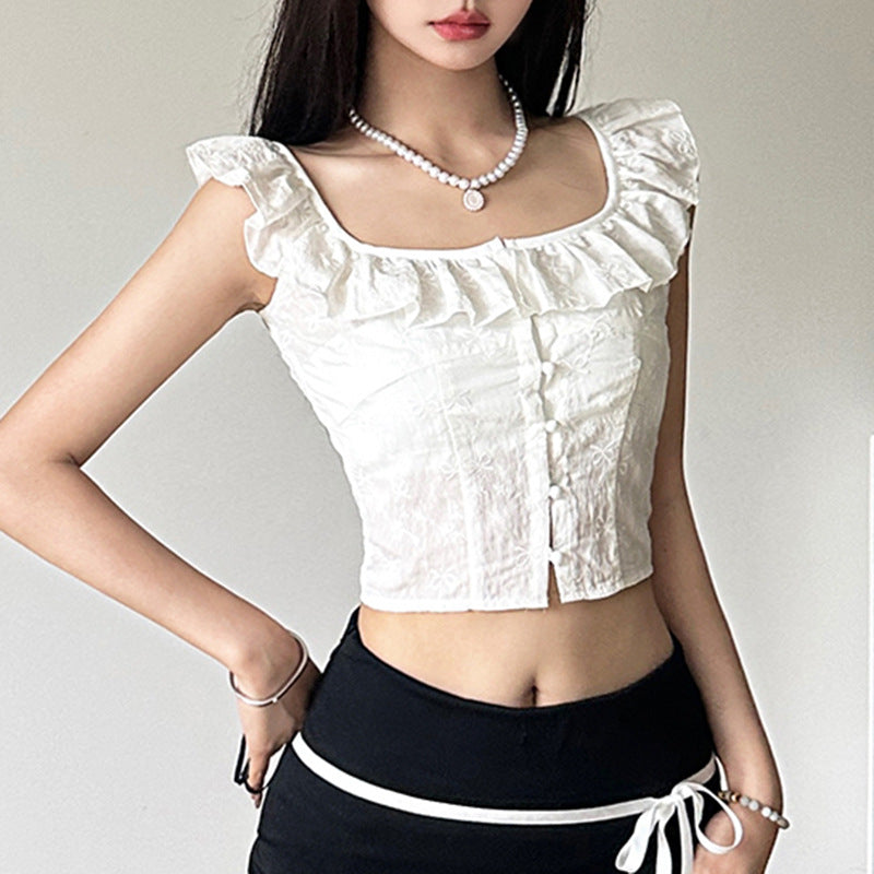Pure Ruffle Grace Button-Up