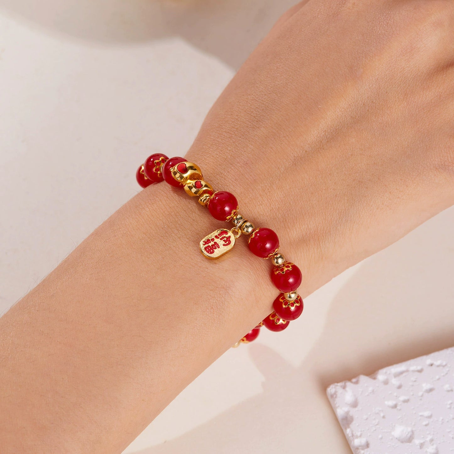 CNY Red Bead Bracelet