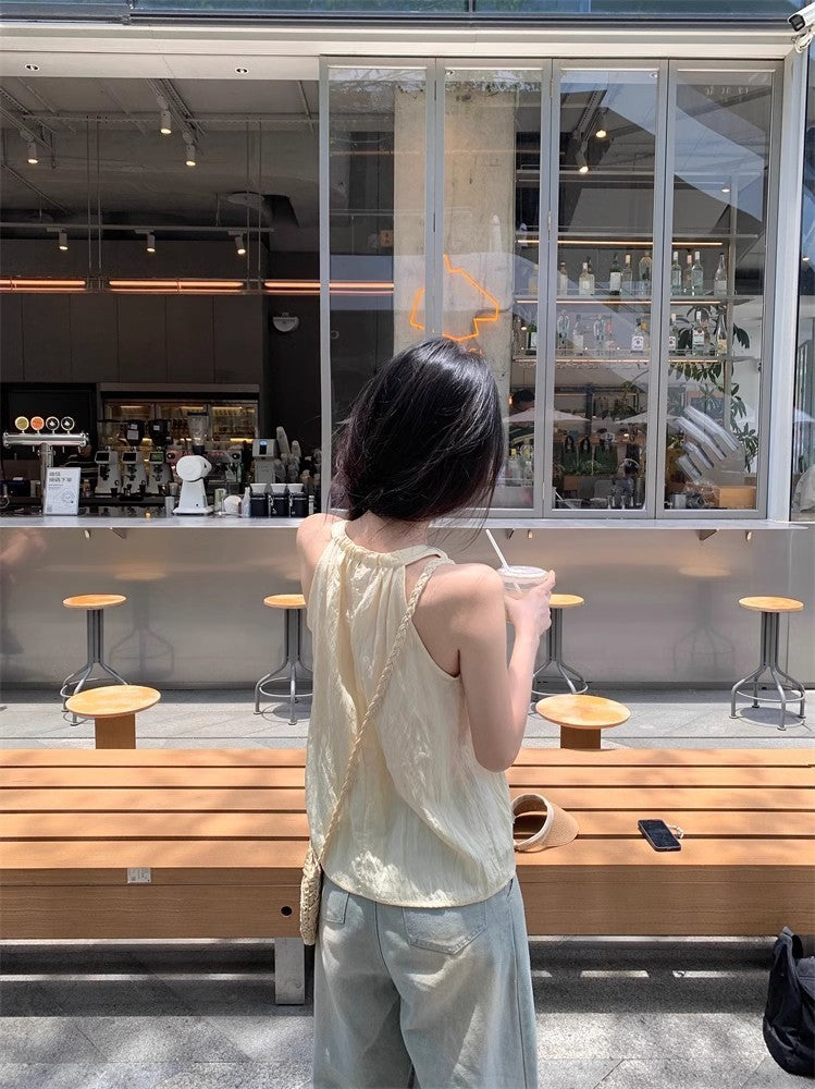 Buttercream Chic Top 淡奶油黄温柔无袖背心