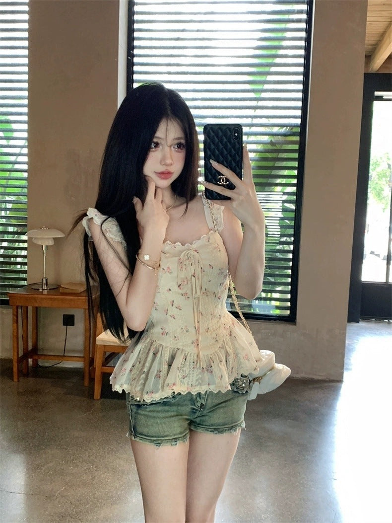 Floral Flutter Chiffon Blouse