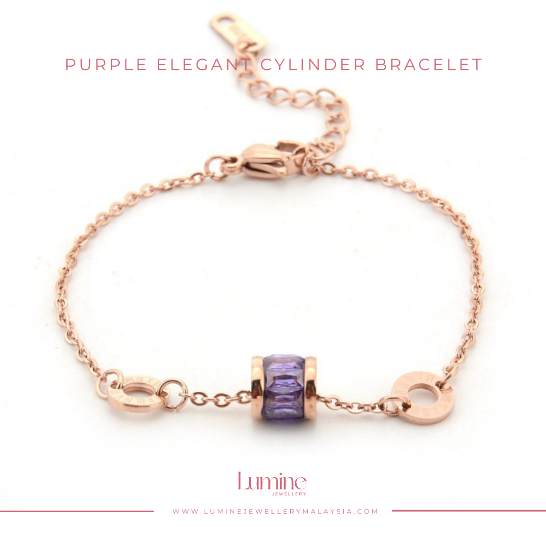 Purple Elegant Cylinder Bracelet