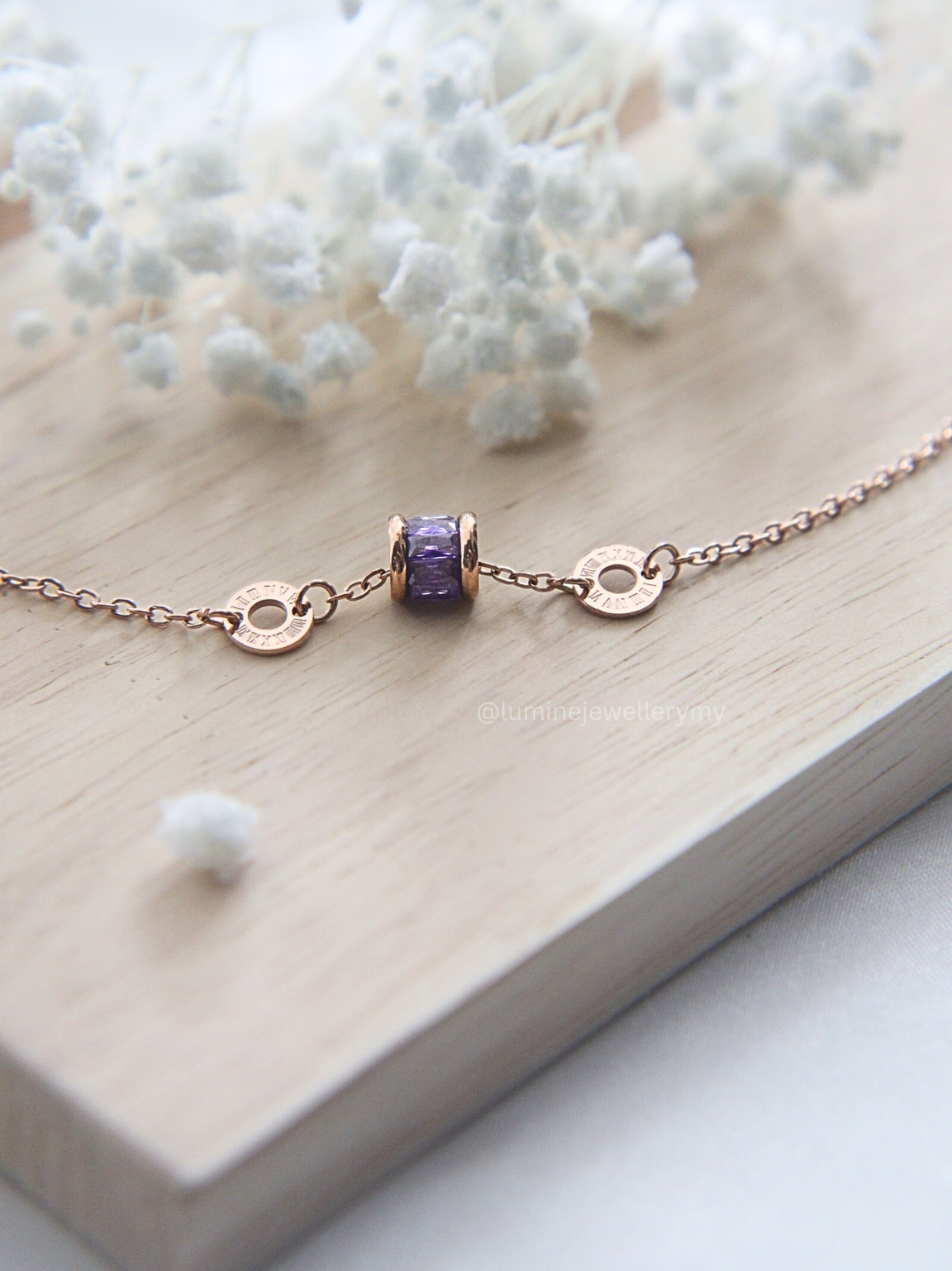 Purple Elegant Cylinder Bracelet