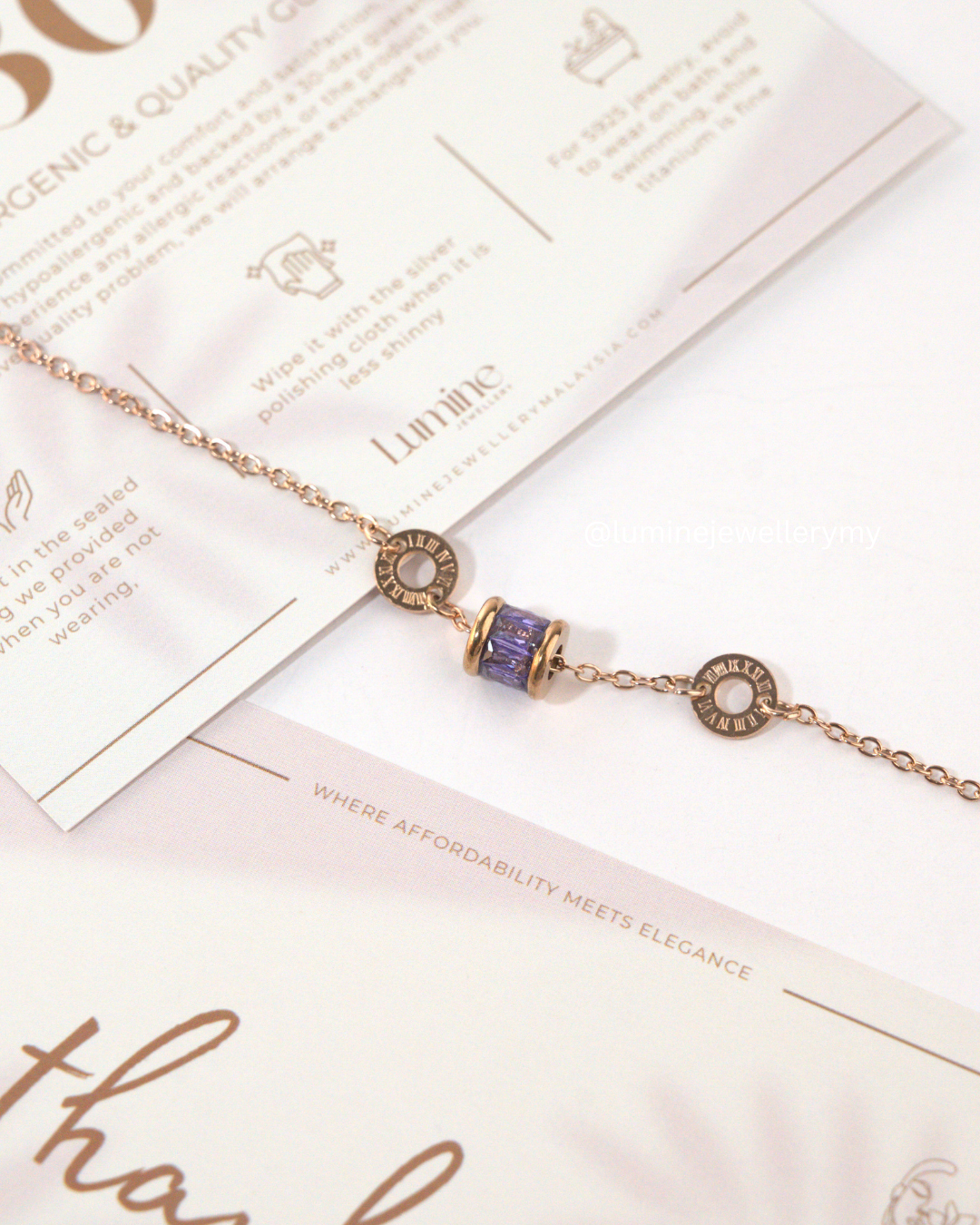 Purple Elegant Cylinder Bracelet