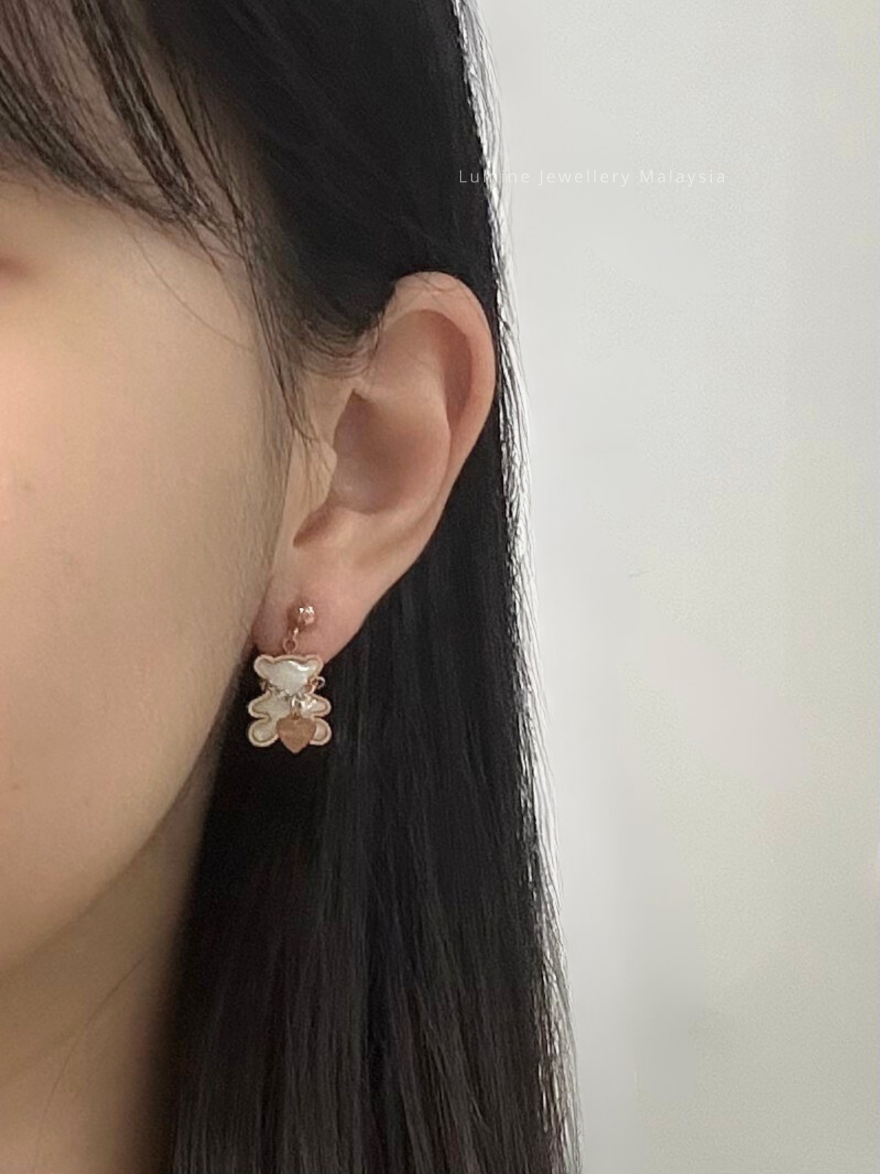 Rose Gold Bear Earrings