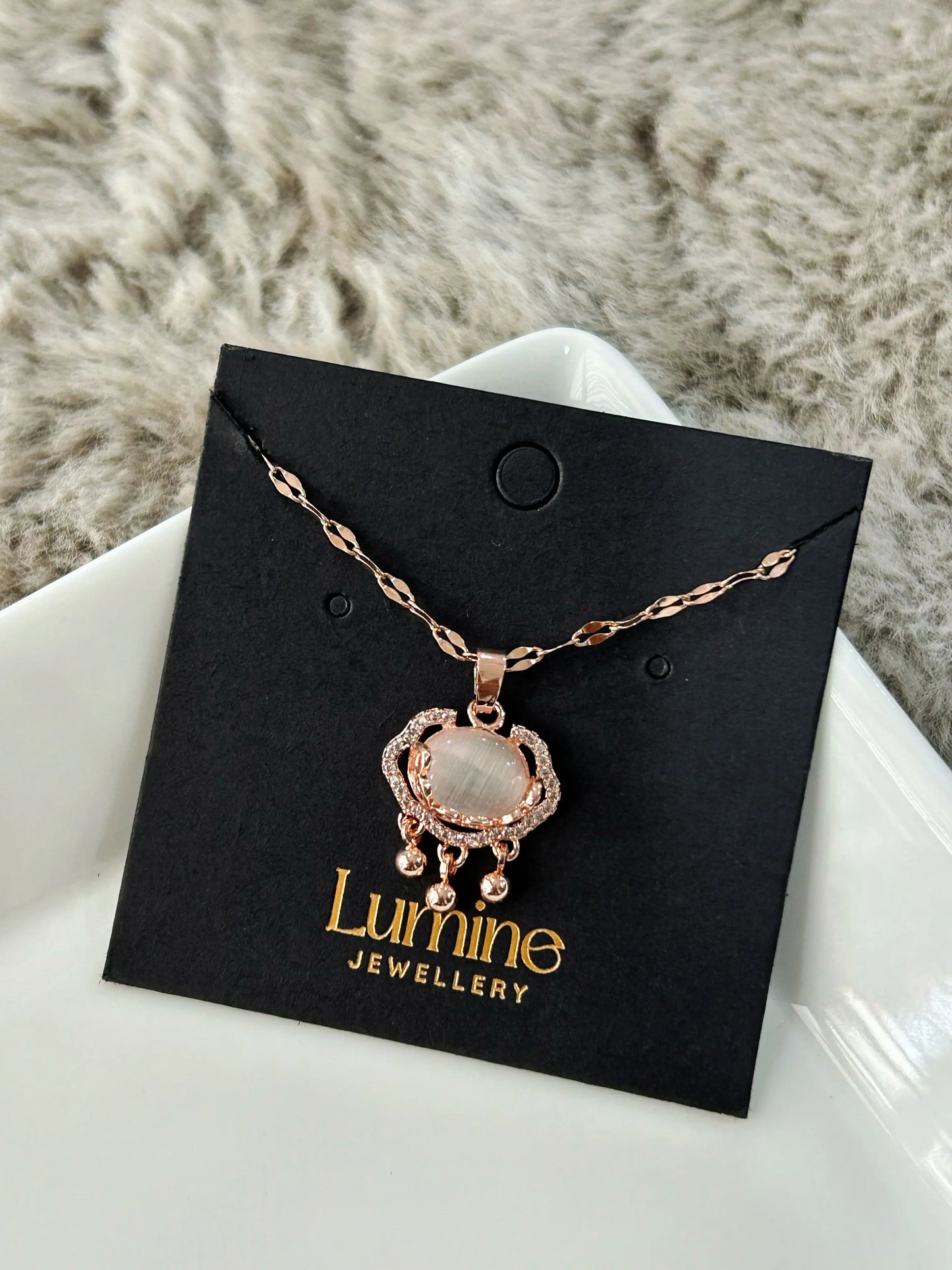 Rose Gold Single Peace Lock Necklace