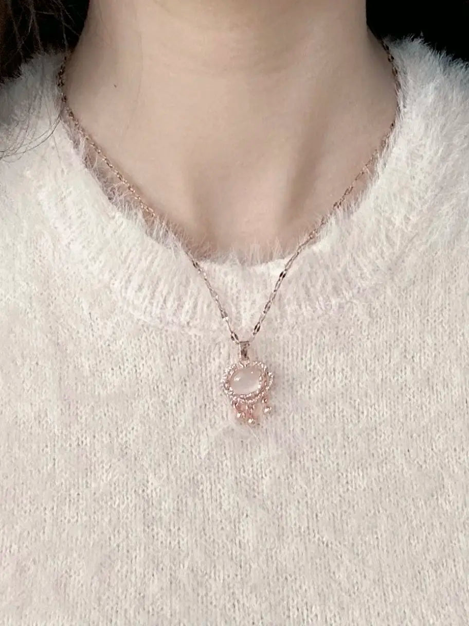 Rose Gold Single Peace Lock Necklace