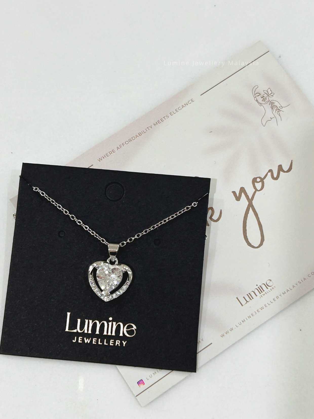 Tiny DIamond Heart Necklace