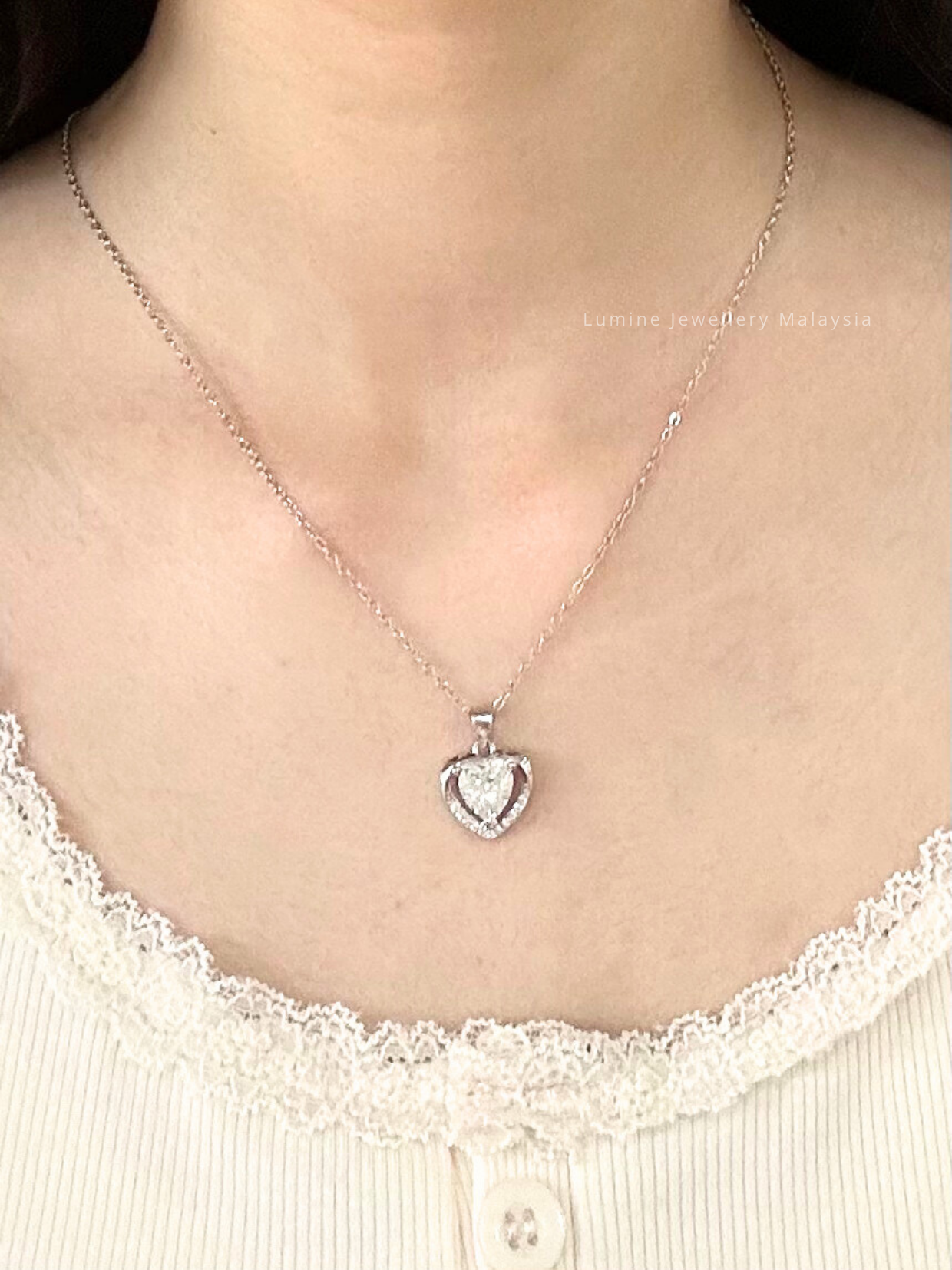 Tiny DIamond Heart Necklace