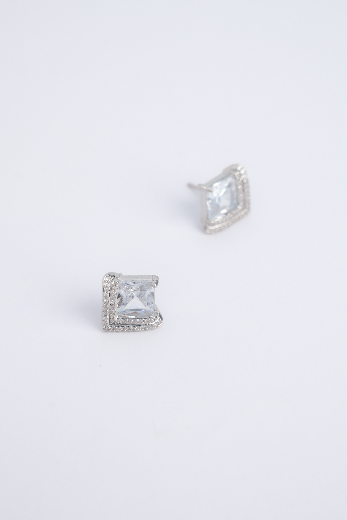 Triangle Blue Diamond Earrings