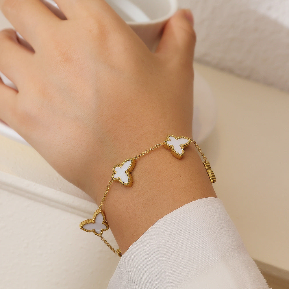 White Shell Butterfly Bracelet 2