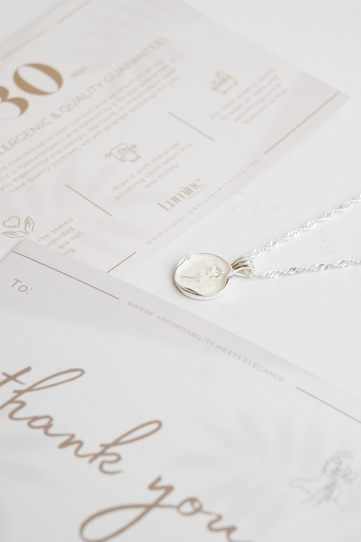 White Shell Rose Necklace