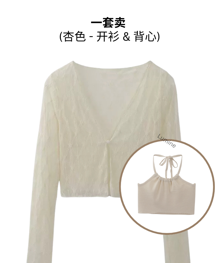 Beige Mesh Western Set