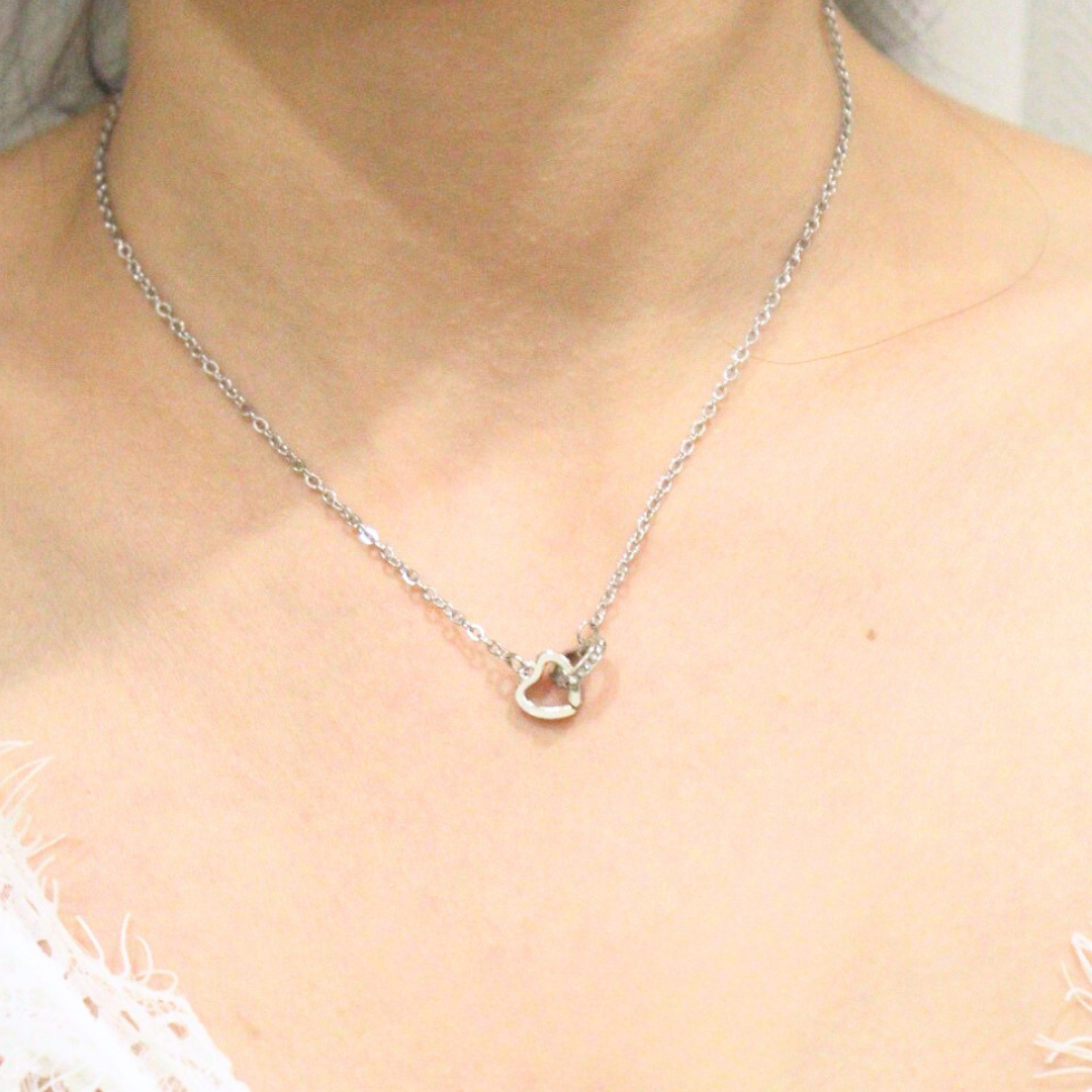 Dual Heart Loop Necklace