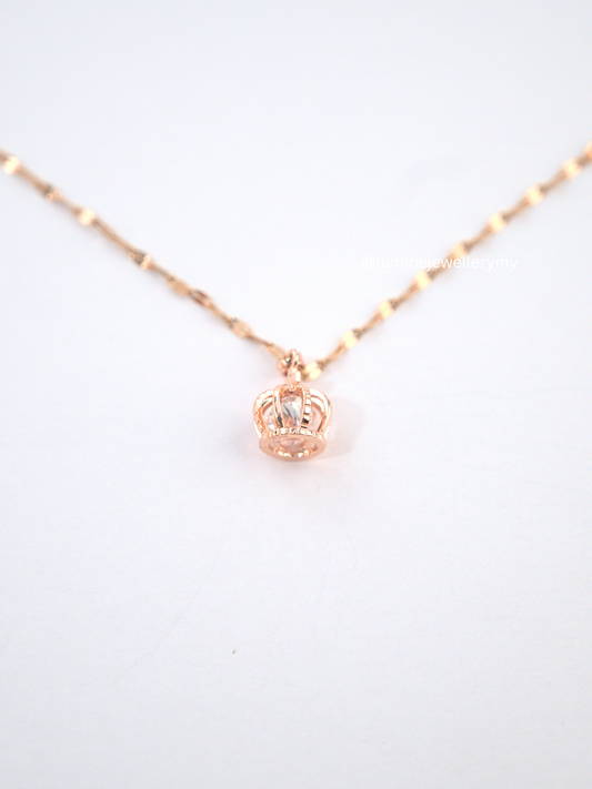 Rose Gold Elegant Crown Necklace