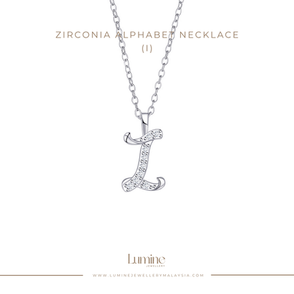Zirconia Alphabet Necklace
