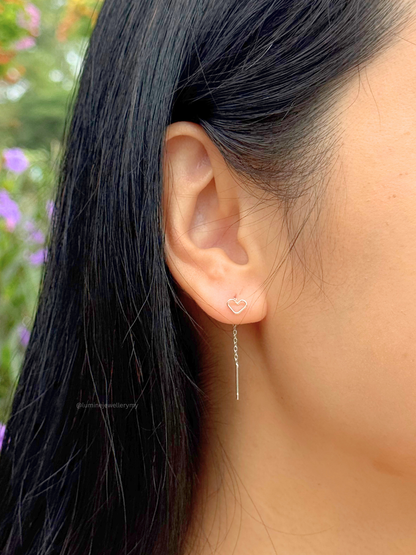 Hollow Heart Ear Threader