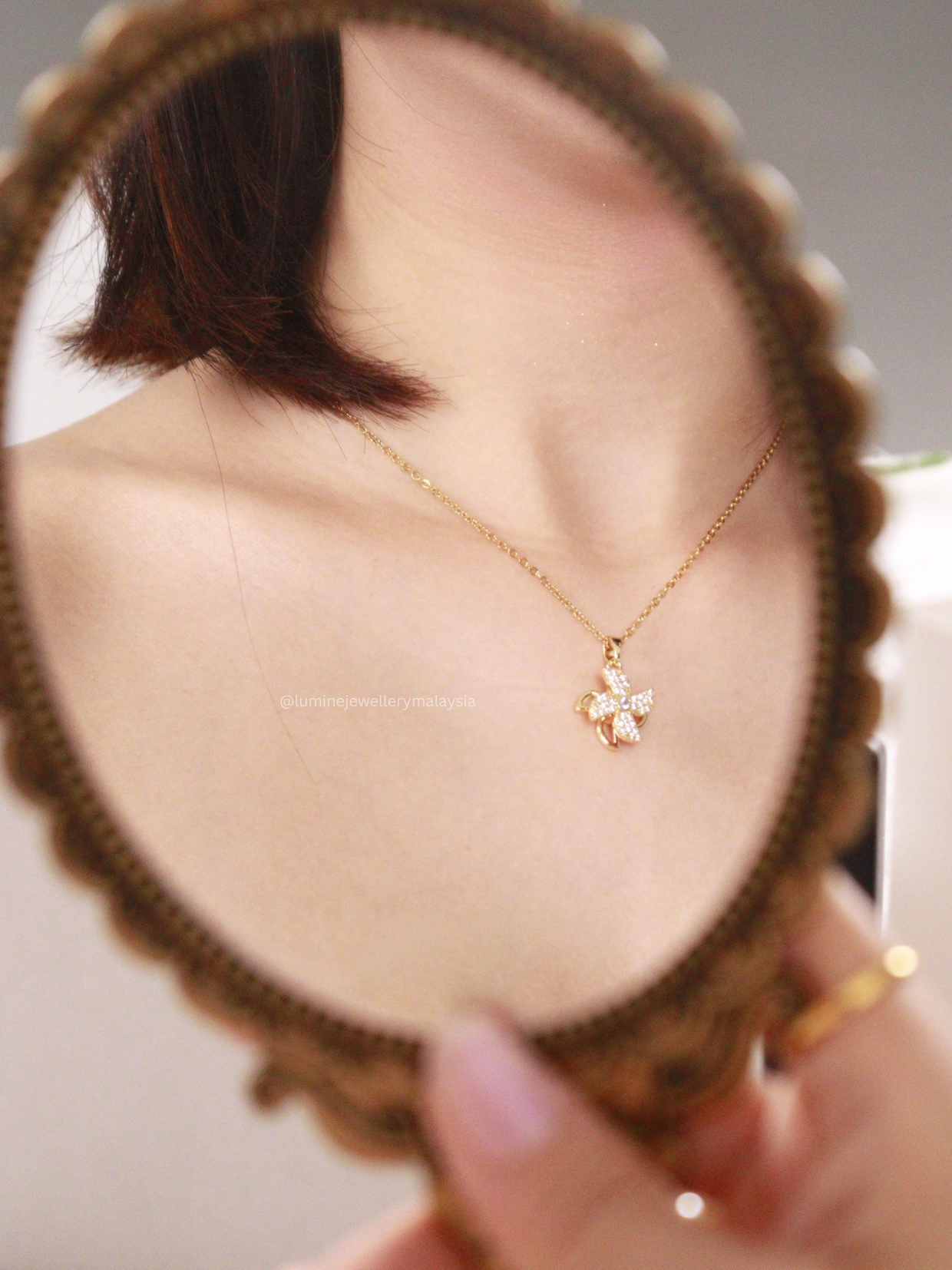 Golden Windmill Diamond Necklace