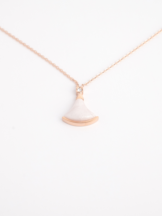 Rose Gold White Shell Dress Necklace