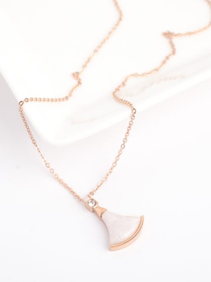 Rose Gold White Shell Dress Necklace