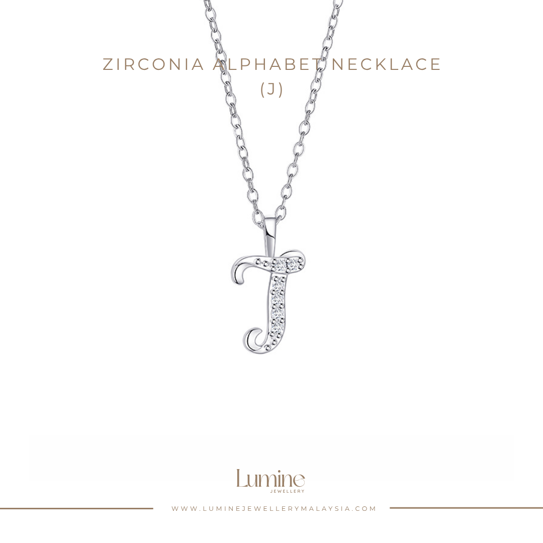Zirconia Alphabet Necklace