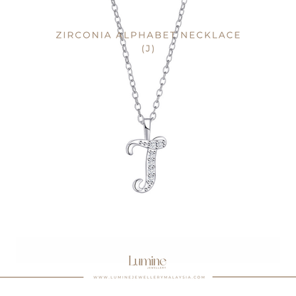 Zirconia Alphabet Necklace