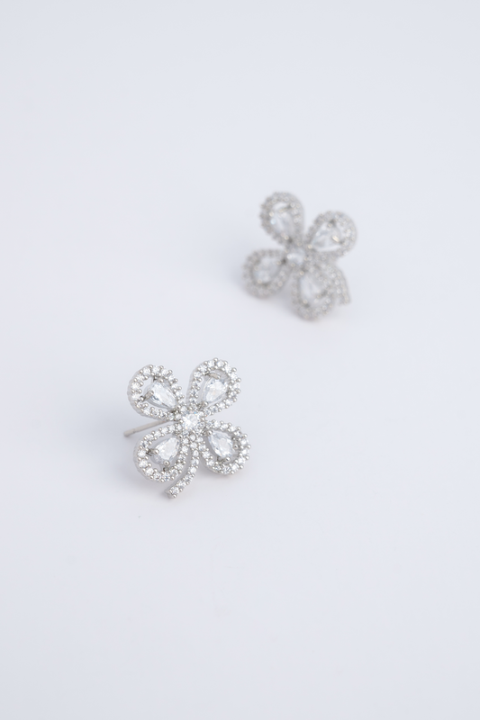 Full Diamond Lucky Clover Earrings