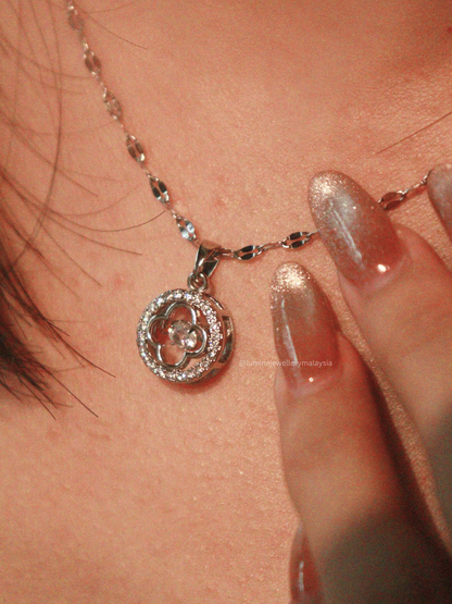 Diamond Dancing Clover Necklace