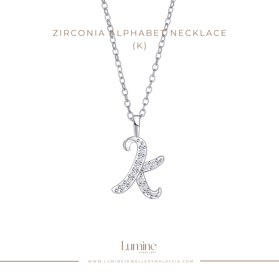 Zirconia Alphabet Necklace