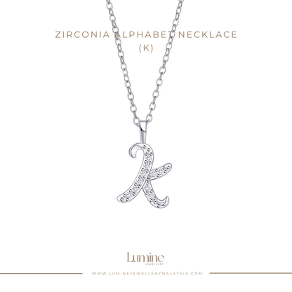 Zirconia Alphabet Necklace