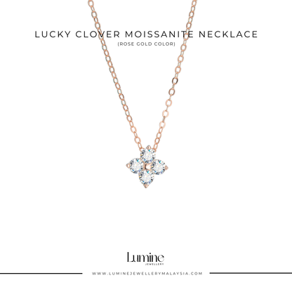 Lucky Clover Moissanite Necklace with Cert (GRA Certified Moissanite | S925)