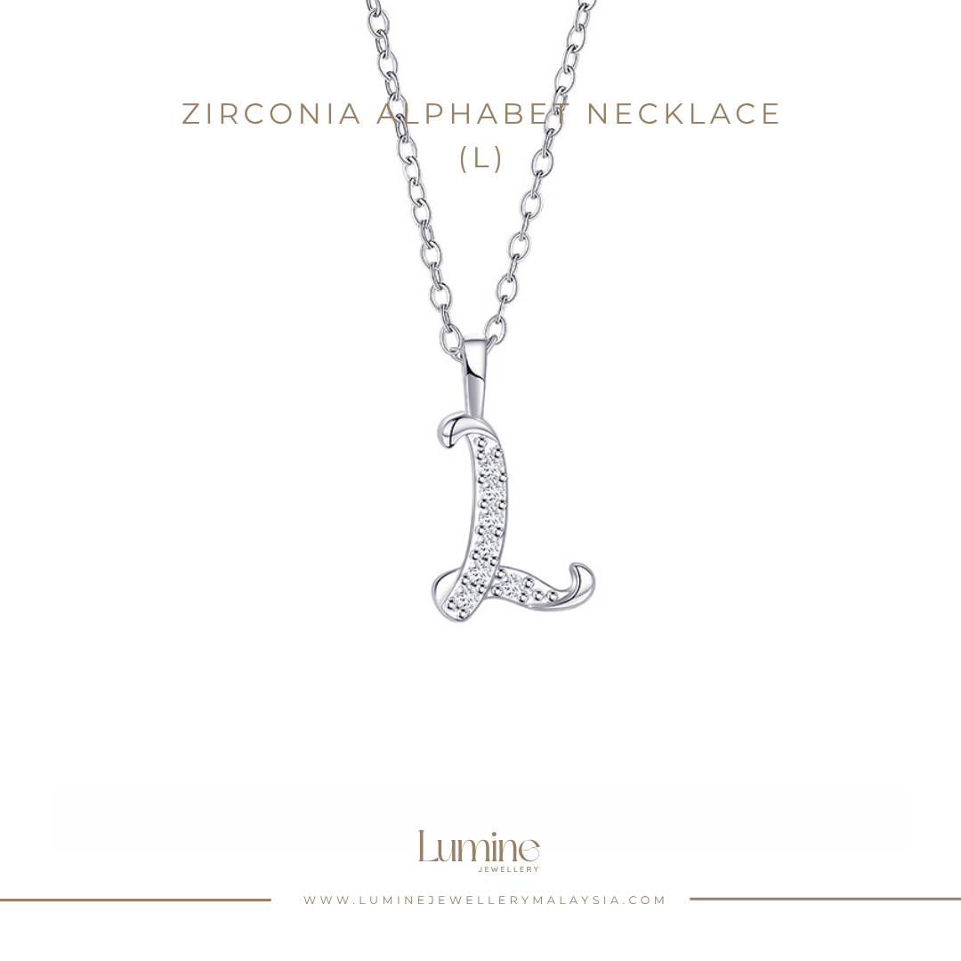 Zirconia Alphabet Necklace