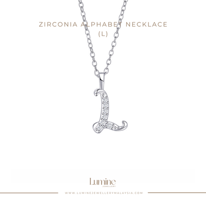 Zirconia Alphabet Necklace