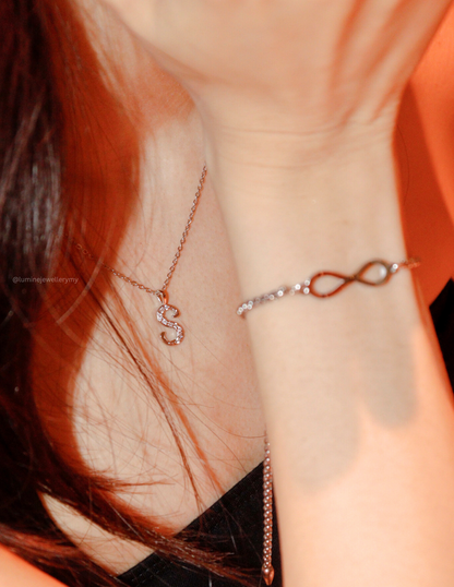Zirconia Alphabet Necklace